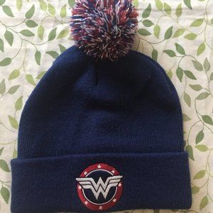 Wonder Woman Navy Blue Pom Pom Beanie